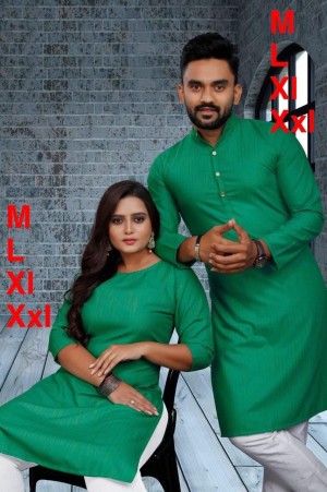 Designer beautiful cotton viscous green combo kurta kurti